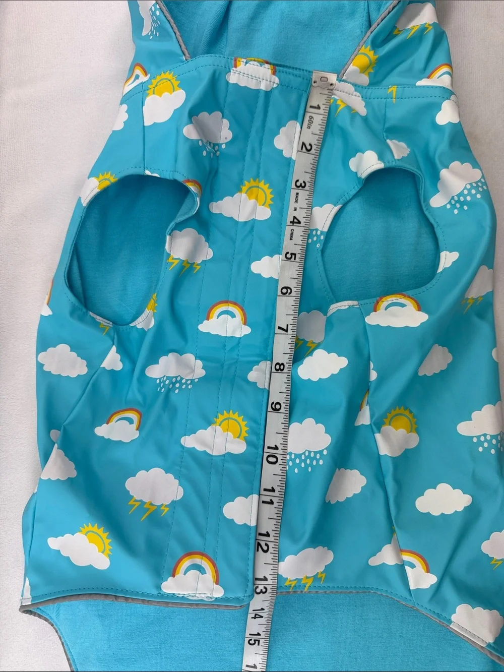 Blue Cloud & Rainbow Dog Raincoat - Brand Unspecified